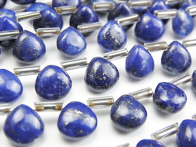 Lapislazuli AA++ Kastanie (glatt) 8x8mm 1Strang Perlen (ca. 6 Zoll / 15 cm)