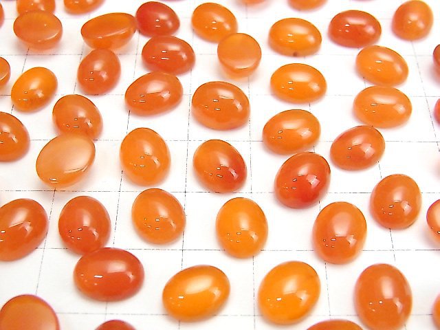 [Video]High Quality Carnelian AAA Oval Cabochon 10x8mm 4pcs