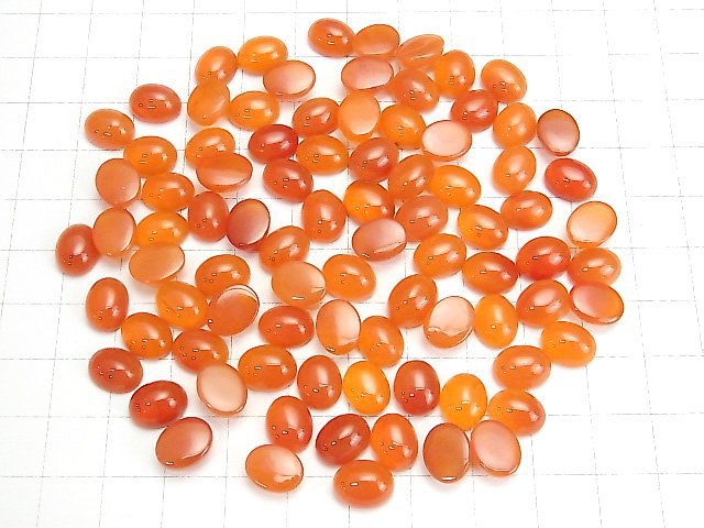 [Video]High Quality Carnelian AAA Oval Cabochon 10x8mm 4pcs