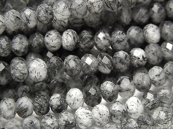 [Video] High Quality! Tourmaline Quartz AA Faceted Button Roundel 6x6x4mm 1strand beads (aprx.15inch / 38cm)