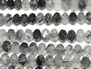 [Video] High Quality! Tourmaline Quartz AA Faceted Button Rondelle 6x6x4mm Half or 1 Strand Beads (approx. 15 inches/37 cm)