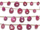 [Video] High Quality Ruby AAA- Pear shape Faceted Briolette 1strand beads (aprx.6inch / 16cm)
