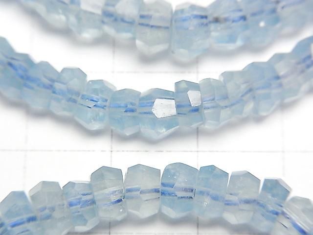 [Video]High Quality Aquamarine AAA Faceted Nugget Bracelet