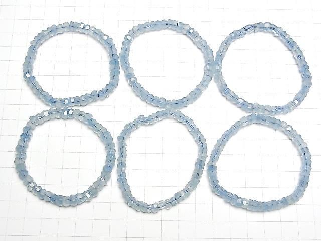 [Video]High Quality Aquamarine AAA Faceted Nugget Bracelet