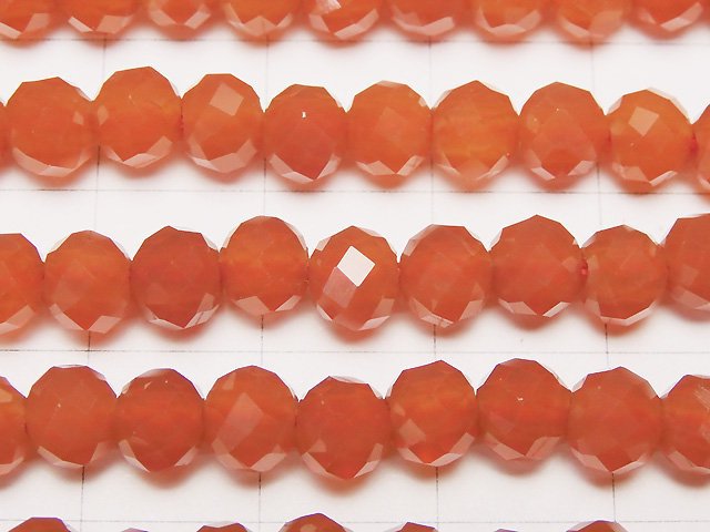 [Video] High Quality! Red Agate AAA 64Faceted Round 6mm [2mm hole] 1strand beads (aprx.15inch / 38cm)