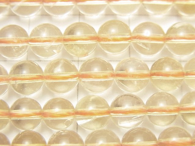 [Video] Light color Citrine AA++ Round 6mm 1strand beads (aprx.15inch / 38cm)