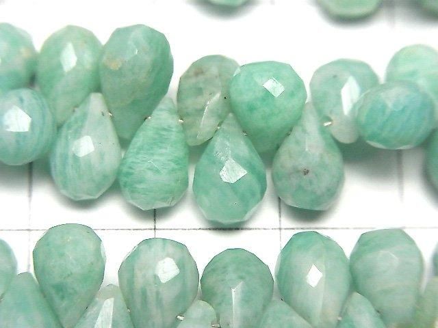 [Video] Amazonite AA+ Drop Faceted Briolette half or 1strand beads (aprx.7inch/18cm)