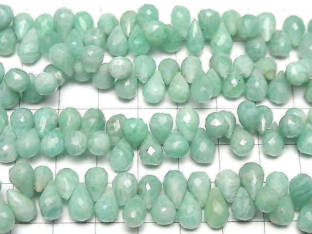 [Video] Amazonite AA+ Drop Faceted Briolette half or 1strand beads (aprx.7inch/18cm)