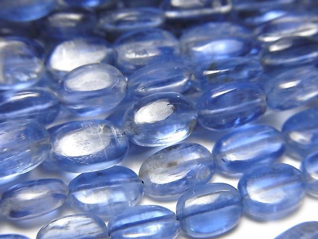 [Video]High Quality Kyanite AA++ Oval half or 1strand beads (aprx.15inch/38cm)
