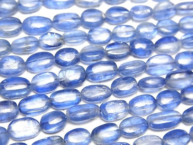 [Video]High Quality Kyanite AA++ Oval half or 1strand beads (aprx.15inch/38cm)