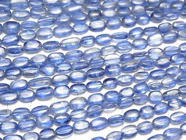[Video]High Quality Kyanite AA++ Oval half or 1strand beads (aprx.15inch/38cm)