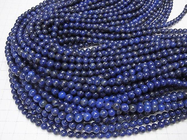 [Video] Lapislazuli AA+ Round 6mm 1-strand beads (approx. 15 inches/36 cm)