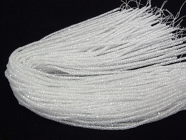 [Video] High Quality! Cubic Zirconia AAA Faceted Button Rondelle 3x3x2mm [White] 1strand beads (aprx.15inch / 36cm)