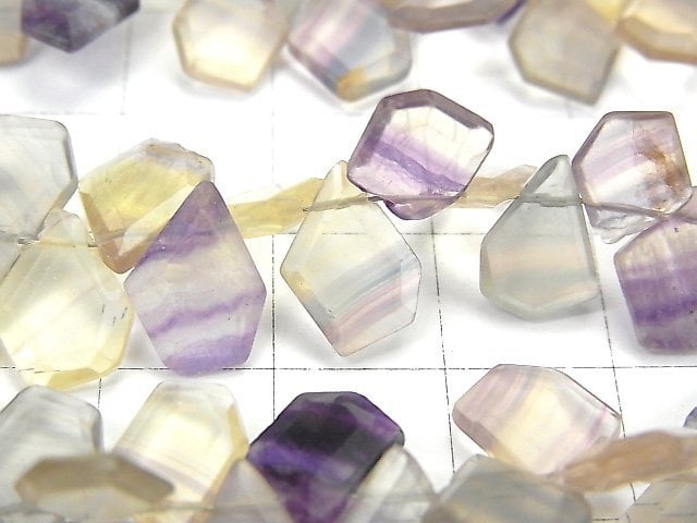 [Video] Multicolor Fluorite AA+ Rough Slice Faceted 1strand beads (aprx.7inch / 18cm)