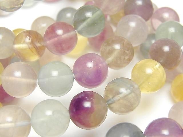 [Video] Multicolor Fluorite AA+ Round 10mm Bracelet
