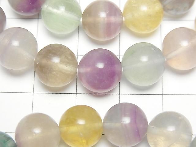 [Video] Multicolor Fluorite AA+ Round 10mm Bracelet