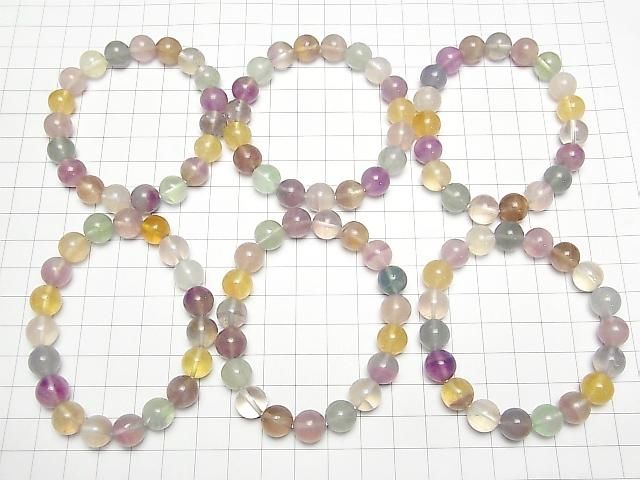 [Video] Multicolor Fluorite AA+ Round 10mm Bracelet