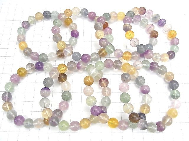 [Video] Multicolor Fluorite AA+ Round 10mm Bracelet