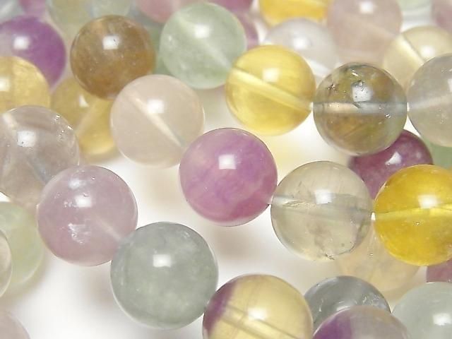 [Video] Multicolor Fluorite AA+ Round 12mm Bracelet