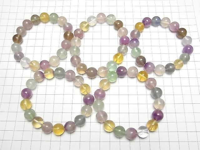 [Video] Multicolor Fluorite AA+ Round 12mm Bracelet