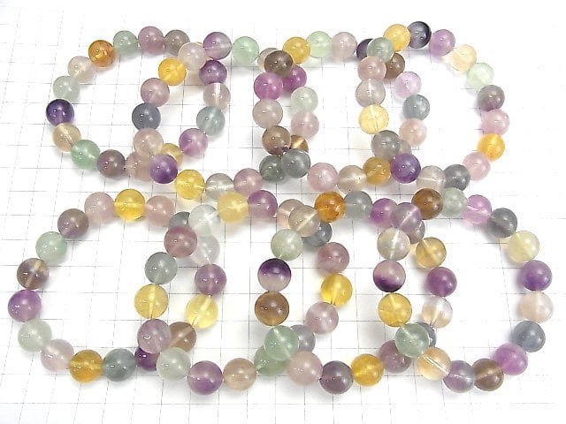 [Video] Multicolor Fluorite AA+ Round 12mm Bracelet