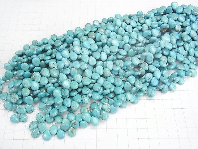 [Video] Magnesite Turquoise Pear shape 10x8x4mm 1strand beads (aprx.9inch / 22cm)