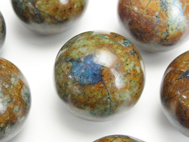 Azurite, Round Gemstone Beads