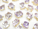[Video] High Quality Pink Amethyst AAA Bezel Setting Fancy Shape Faceted 18KGP 1pc