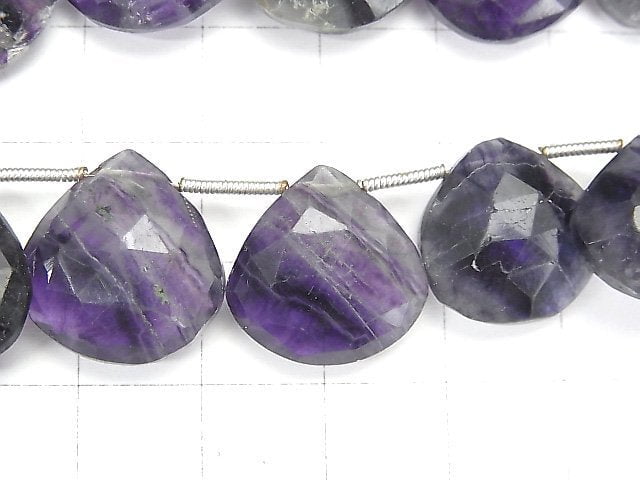 [Video] Purple Fluorite AA+ Chestnut Faceted Briolette 1strand (12pcs)