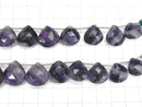 [Video] Purple Fluorite AA+ Chestnut Faceted Briolette 1strand (12pcs)