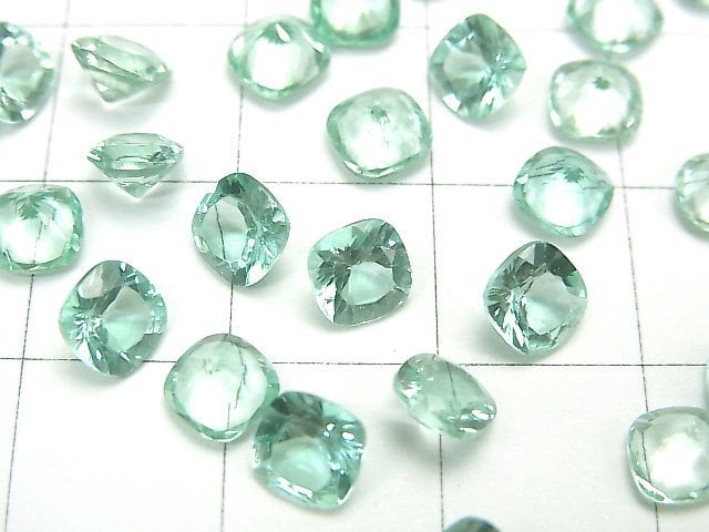 [Video] High Quality Blue Green Apatite AAA Loose Square Faceted 5x5mm 2pcs