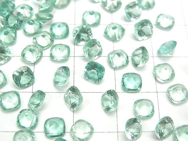 [Video] High Quality Blue Green Apatite AAA Loose Square Faceted 5x5mm 2pcs