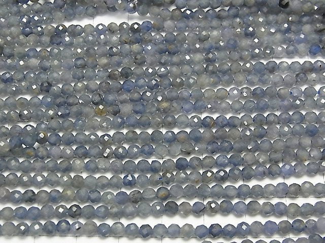 [Video] High Quality! Sri Lanka Sapphire AA Faceted Round 3-3.5mm 1strand beads (aprx.15inch / 37cm)