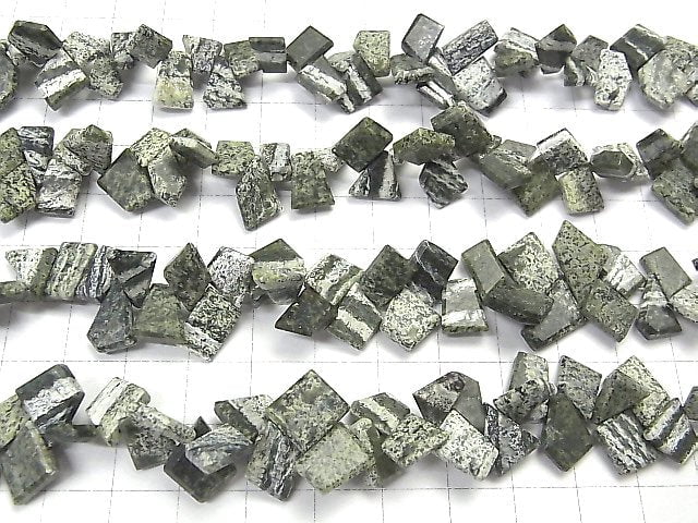 [Video] Serpentine Rough Slice Faceted 1strand beads (aprx.7inch / 18cm)