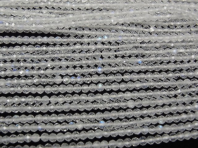 [Video] High Quality! Rainbow Moonstone AAA-Faceted Round 2mm 1strand beads (approx. 15 inches/38 cm)