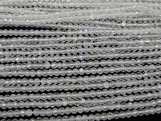 [Video] High Quality! Rainbow Moonstone AAA- Faceted Round 2mm 1strand beads (aprx.12inch / 30cm)