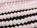 [Video]High Quality! Flash,Rose Quartz Faceted Button Rondelle 6x6x4mm half or 1strand beads (aprx.15inch/36cm)