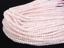 [Video]High Quality! Flash,Rose Quartz Faceted Button Rondelle 6x6x4mm half or 1strand beads (aprx.15inch/36cm)