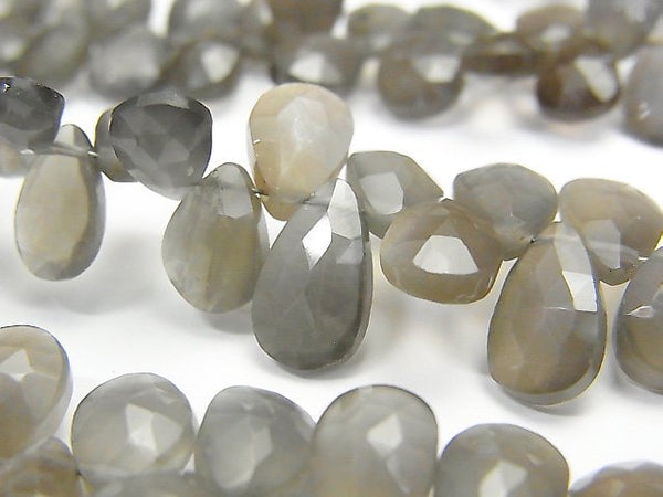 Faceted Briolette, Moonstone, Pear Shape Gemstone Beads