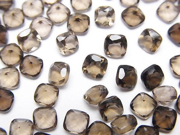 [Video]High Quality Smoky Quartz AAA Loose stone Square Faceted 4x4mm 10pcs