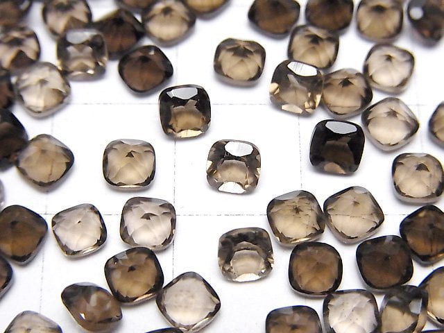 [Video]High Quality Smoky Quartz AAA Loose stone Square Faceted 4x4mm 10pcs