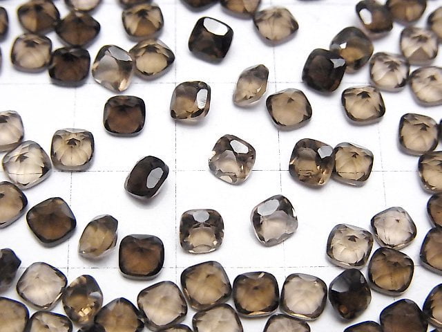 [Video]High Quality Smoky Quartz AAA Loose stone Square Faceted 4x4mm 10pcs