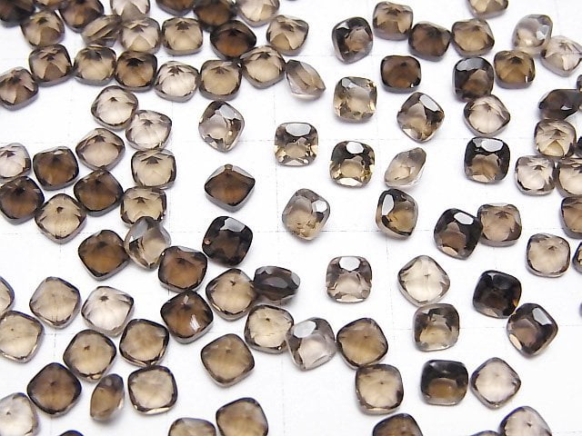 [Video]High Quality Smoky Quartz AAA Loose stone Square Faceted 4x4mm 10pcs