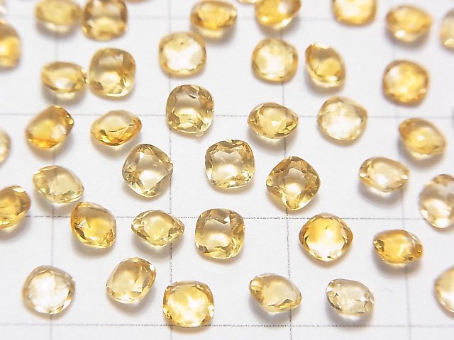 [Video] High Quality Citrine AAA Loose Square Faceted 4x4mm 10pcs