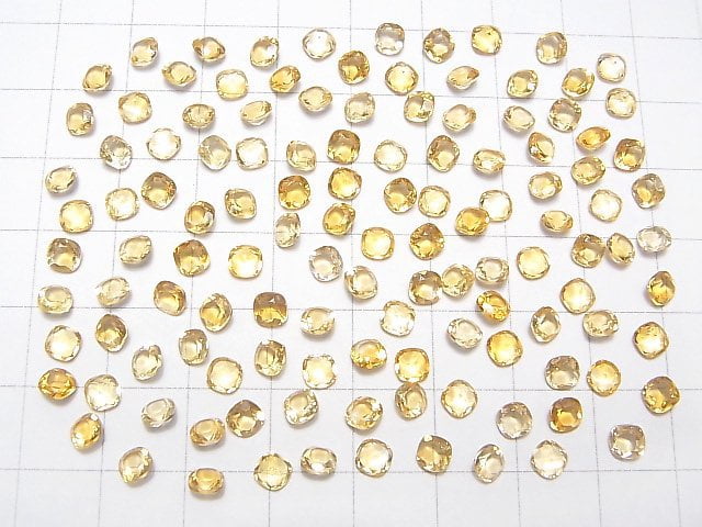 [Video] High Quality Citrine AAA Loose Square Faceted 4x4mm 10pcs