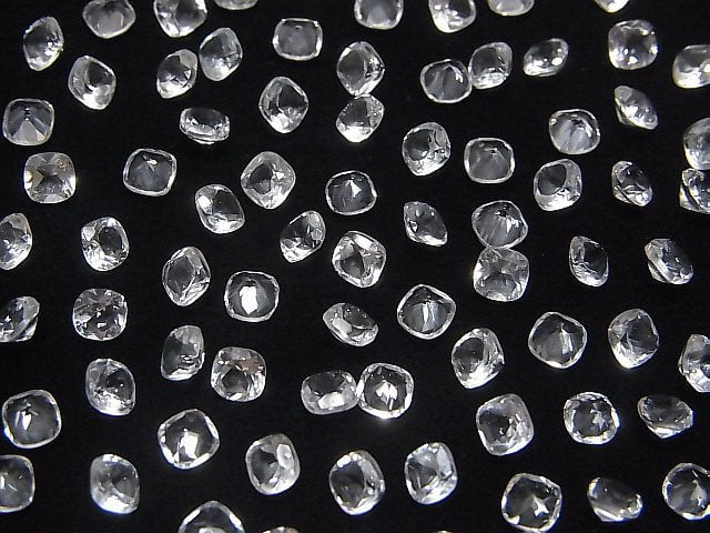 [Video]High Quality White Topaz AAA Loose stone Square Faceted 4x4mm 10pcs