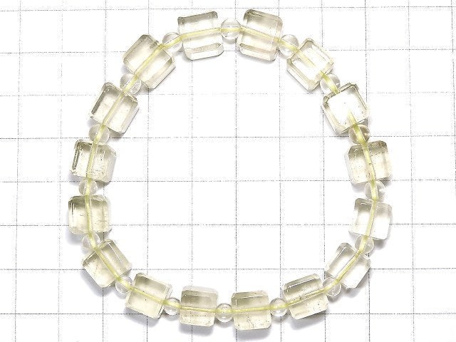 [Video] [One of a kind] Libyan Desert Glass AAA Cube & Round Bracelet NO.101