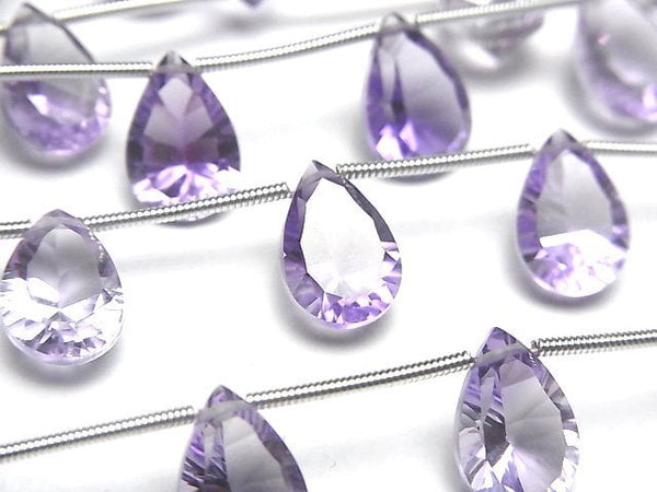 Amethyst, Concave Cut, Pear Shape Gemstone Beads