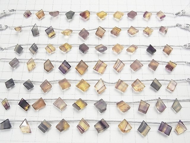 [Video] Multicolor Fluorite AAA Fancy Shape Cut 1strand (9pcs)