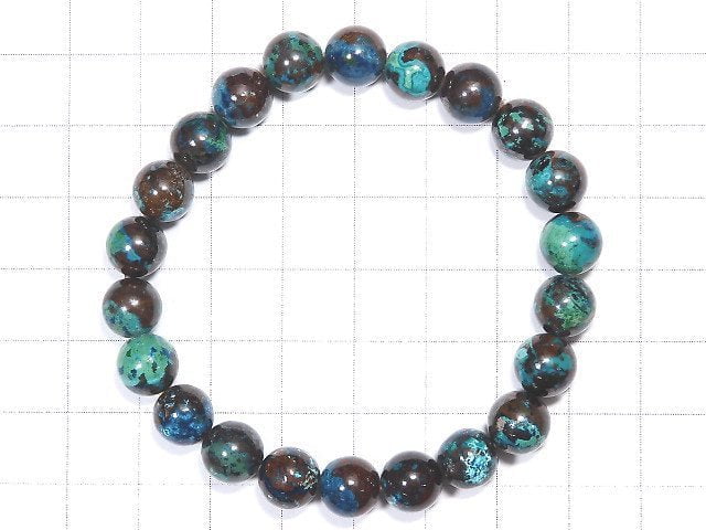 [Video] [One of a kind] Chrysocolla Round 8mm Bracelet NO.2